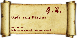 Gyöngy Mirjam névjegykártya